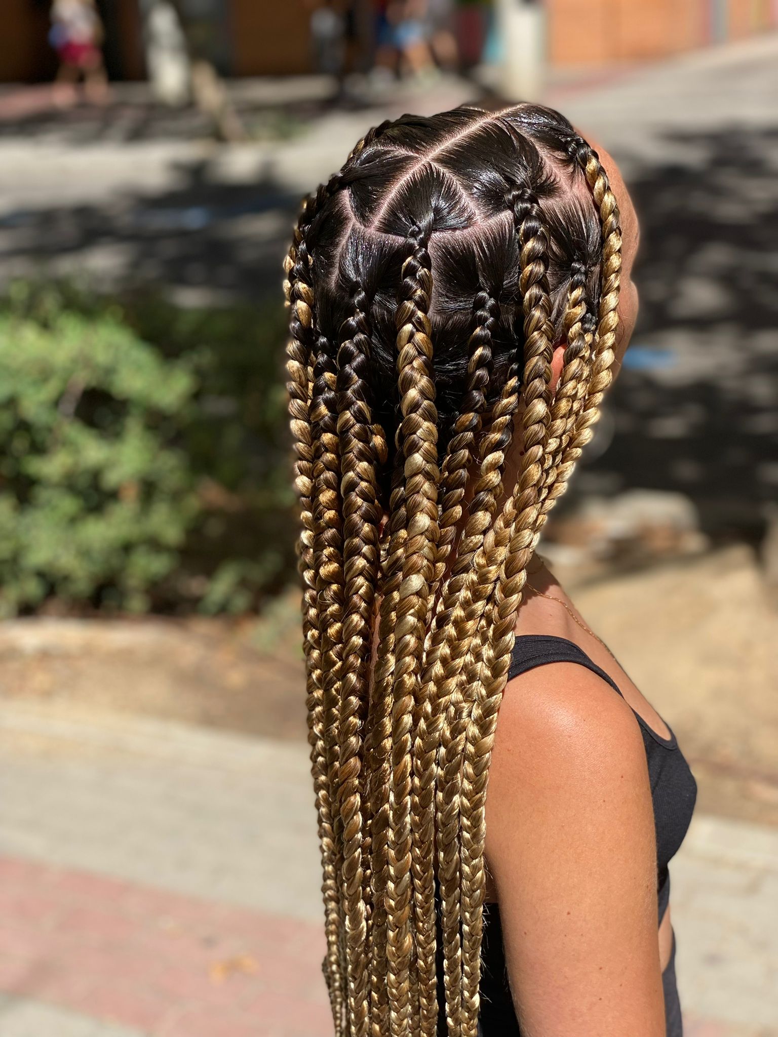 Modelo con trenzas africanas espectaculares